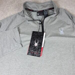 Spyder Active Pullover Top Mens XL Gray  Pro Web Performance 1/4-Zip Stretch NWT
